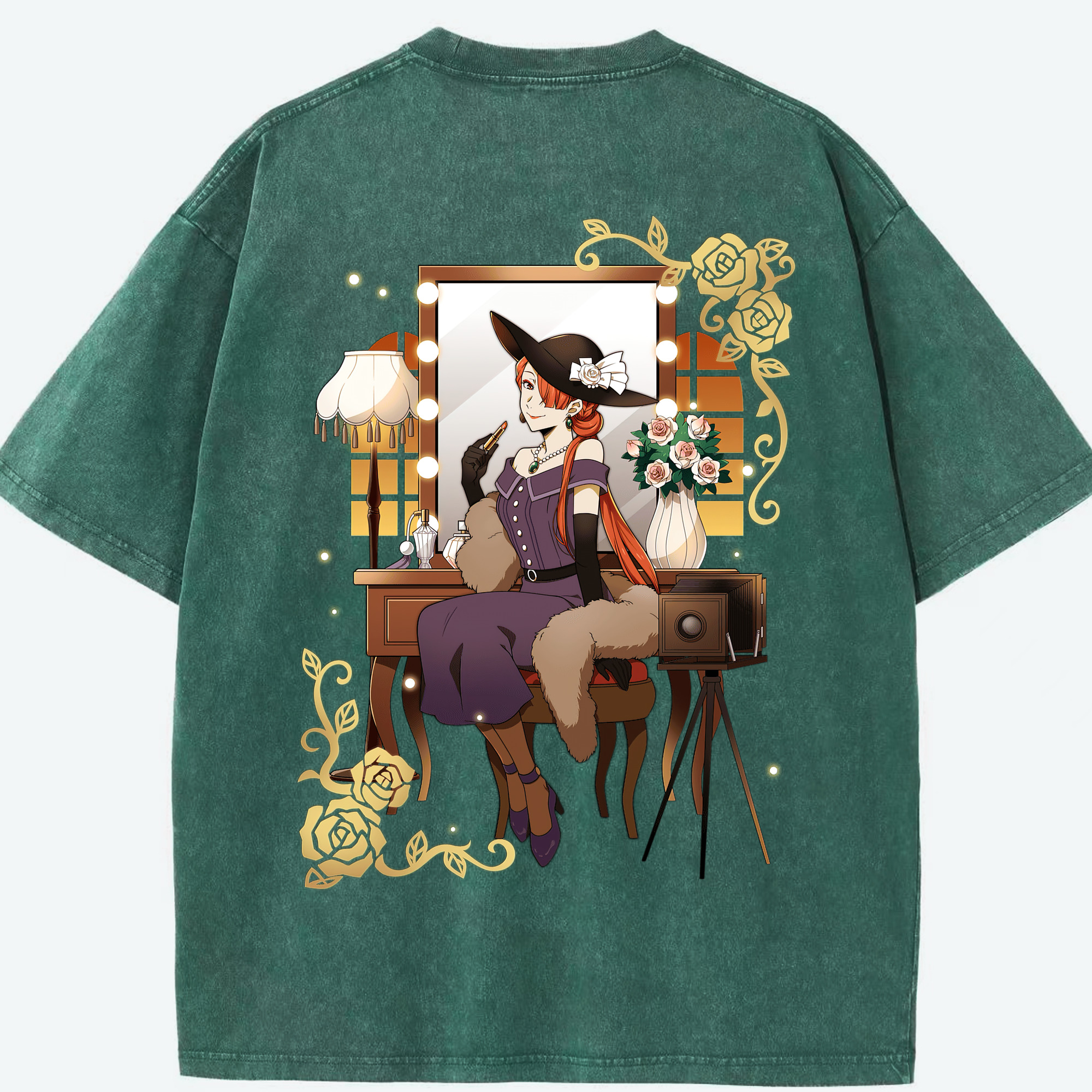 （画像用） 文豪ストレイドッグス Bungo Stray Dogs 綿100% ヴィンテージ風 半袖Tシャツ（背面プリント）